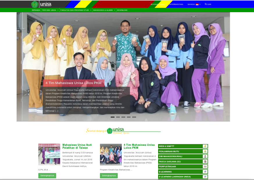 Home Page UNISA Yogyakarta